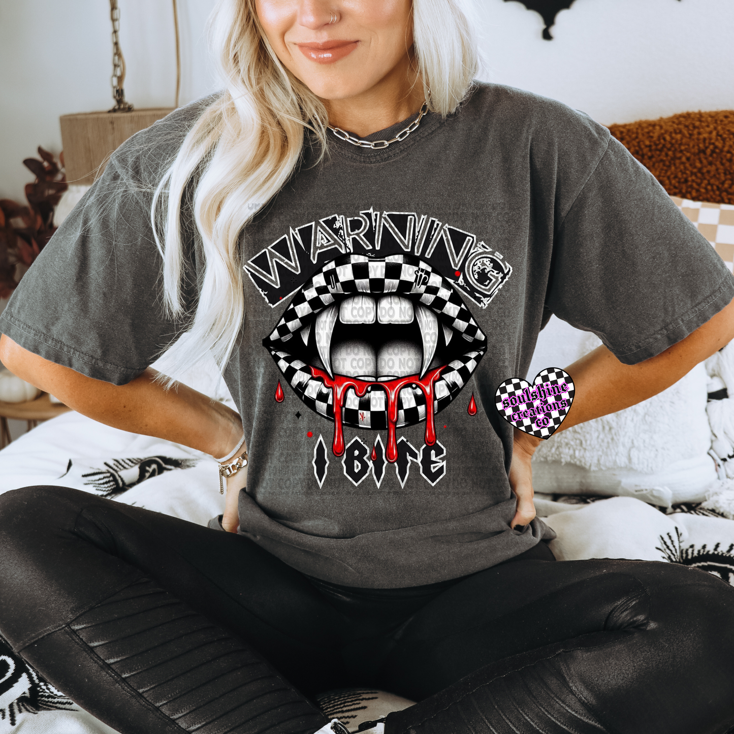 Warning I Bite Tee or Sweater-Edgy Alternative Vibes