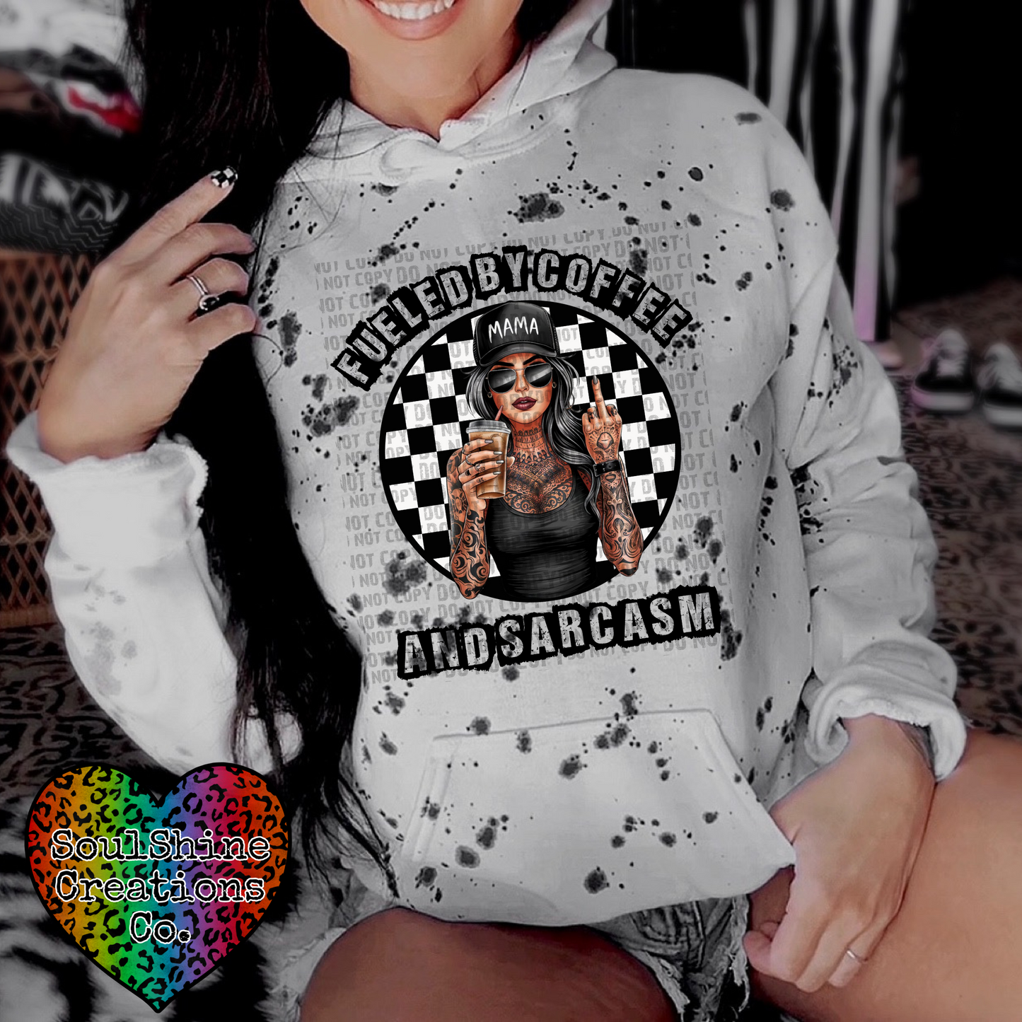 Fueled by Coffee and Sarcasm Digital Design PNG