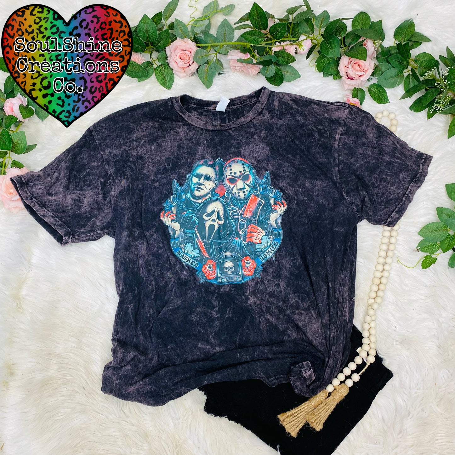 Masked Homies Vintage Mineral Wash Tee Shirt