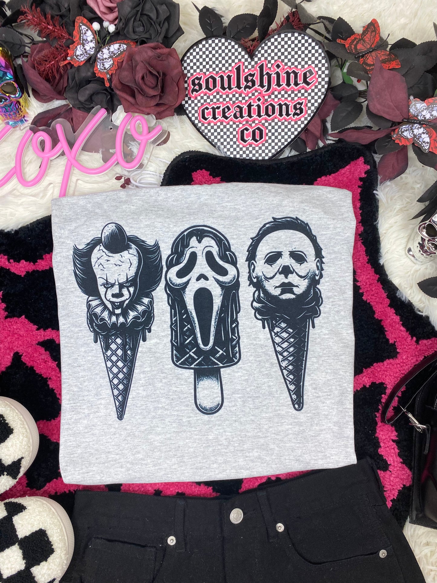 Horror ice cream cones tee shirt or Sweater Summerween