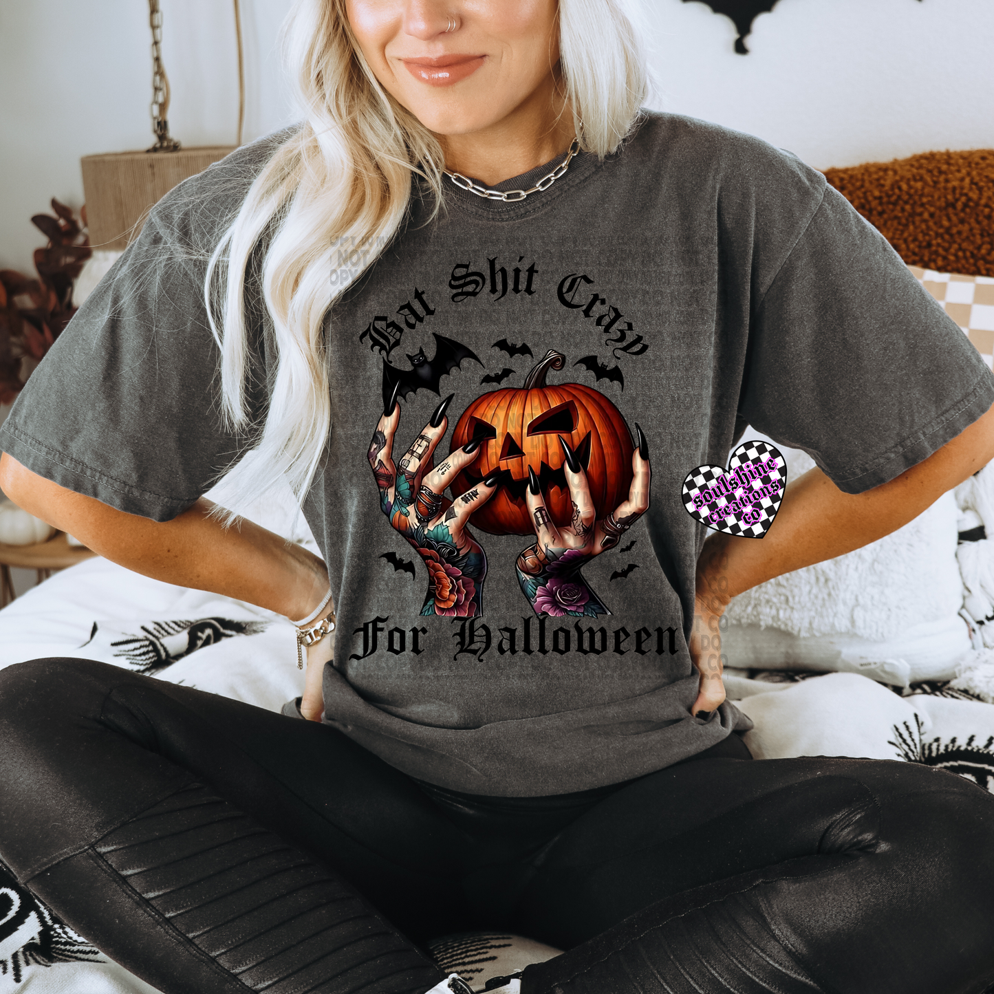 Bat Shit Crazy for Halloween tee or sweater-Edgy Alternative Vibes-Witchy
