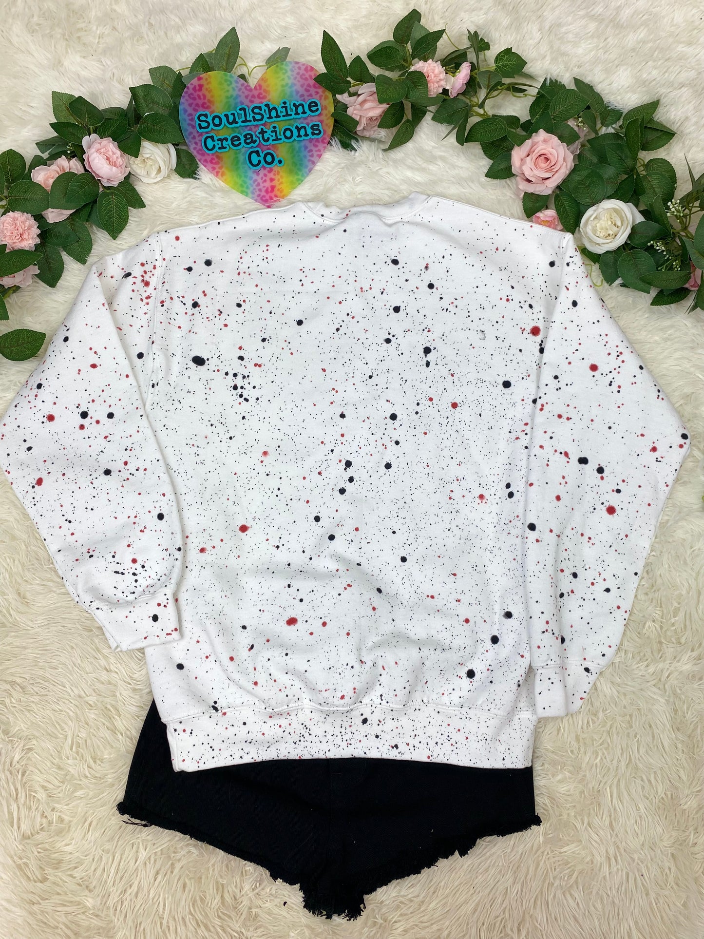 Retro 90’s Ghost Splatter Sweater