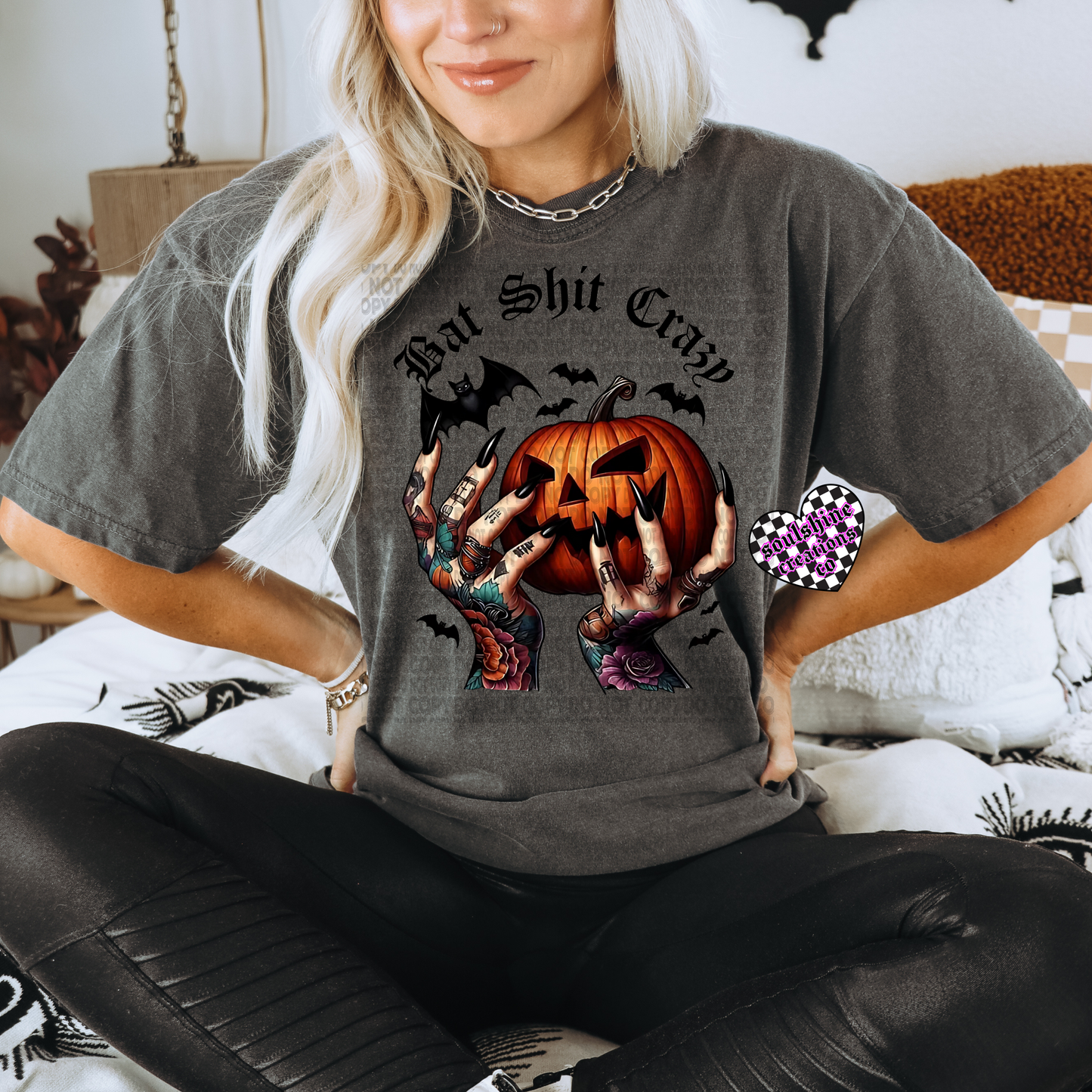 Bat Shit Crazy Tee or Sweater-Edgy Alternative Vibes-Witchy-Halloween