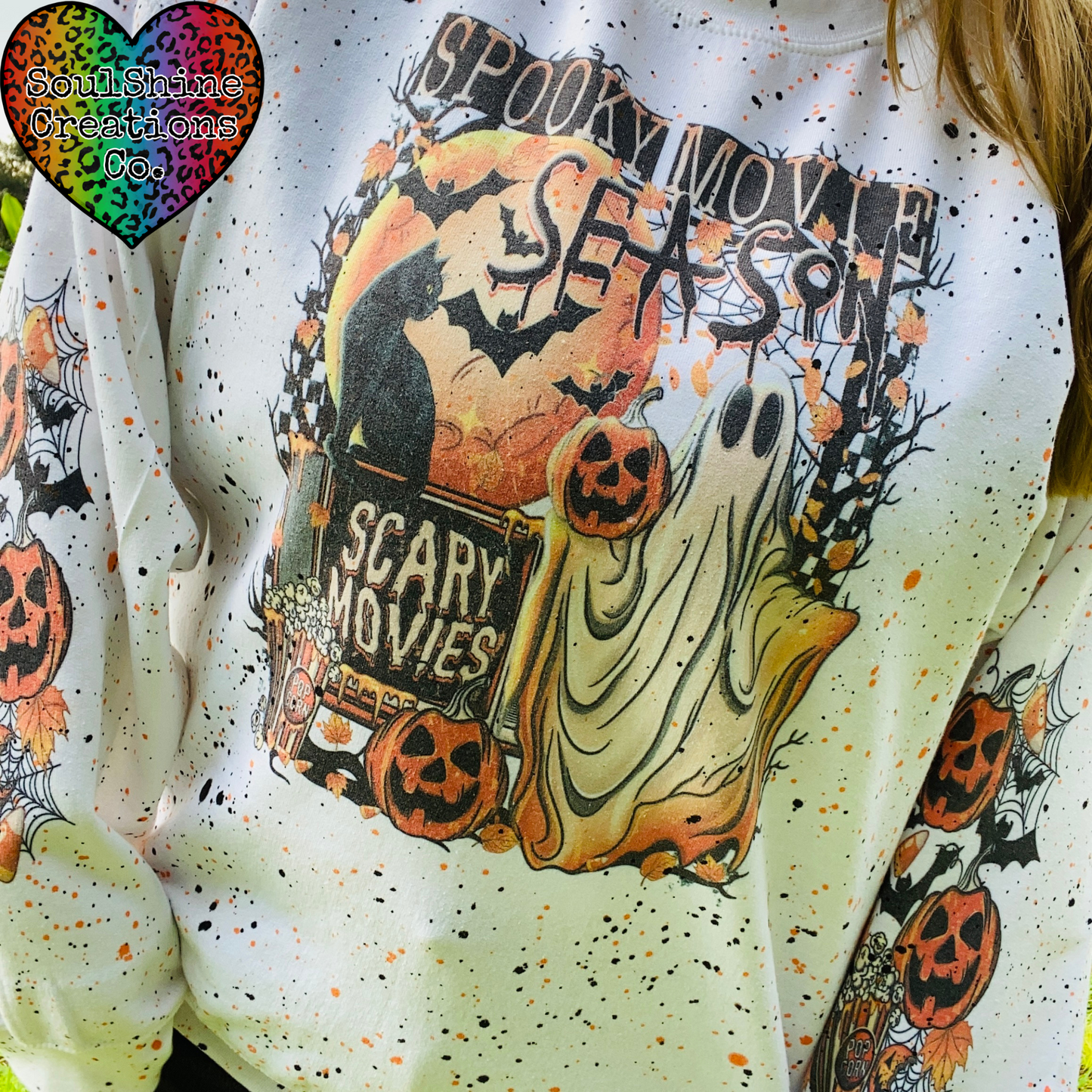 Spooky Scary Movie Season Halloween Splatter Sweater