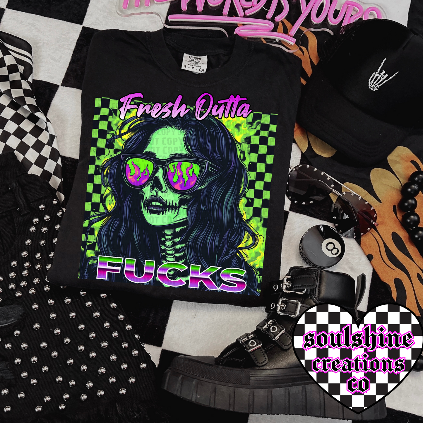 Fresh Outta Fucks tee or sweater-Edgy Alt Vibes-Snarky