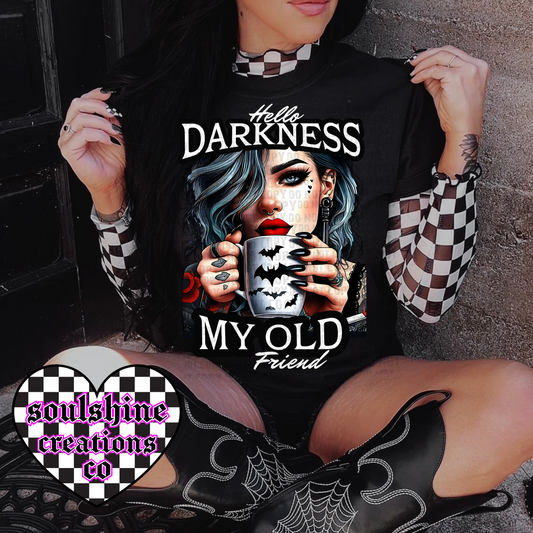 Hello Darkness My Old Friend tee or sweater-Edgy Alt Vibes-Dark Humor