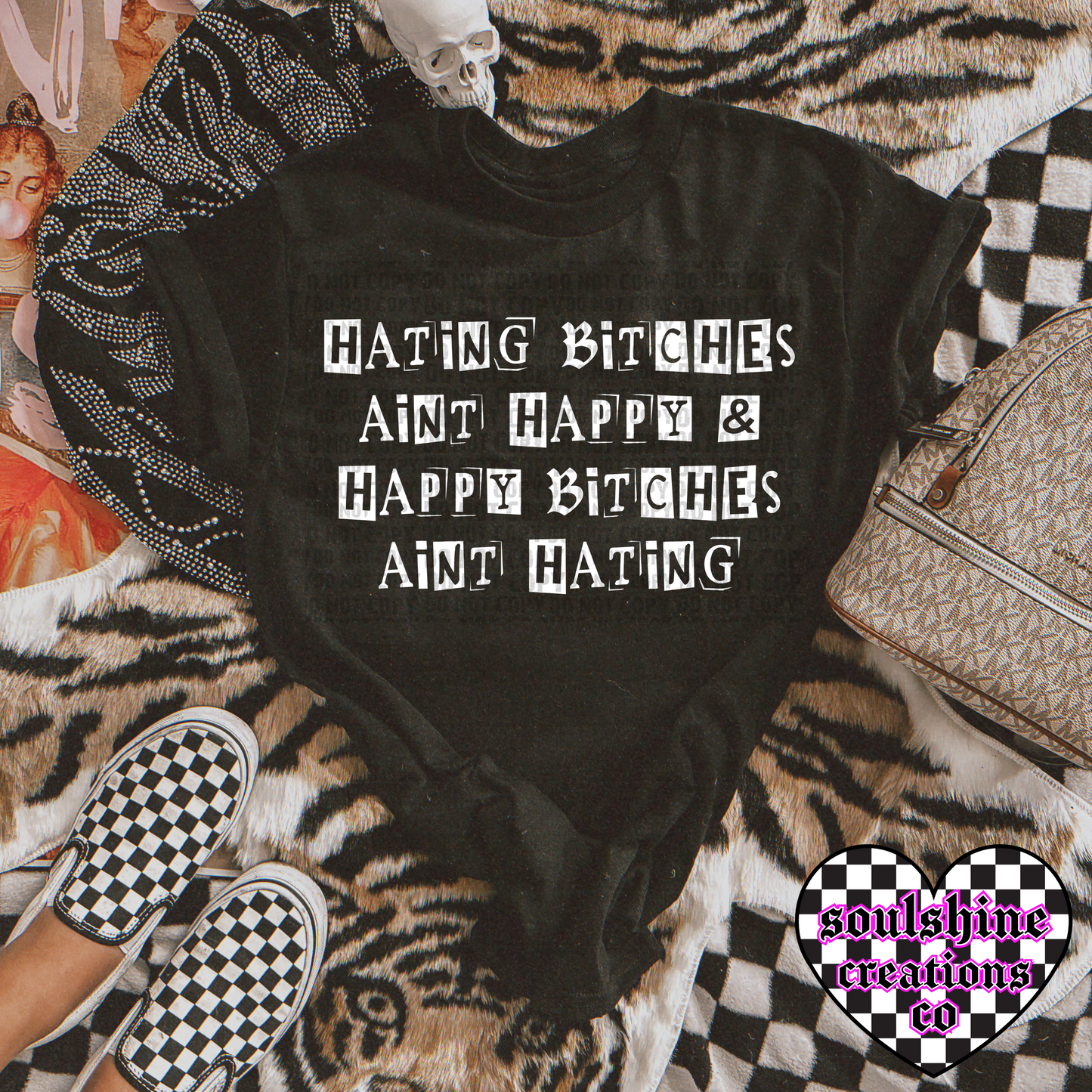 Hating Bitches aint Happy & Happy Bitches aint Hating tee or sweater-Edgy Alternative Vibes-Snarky