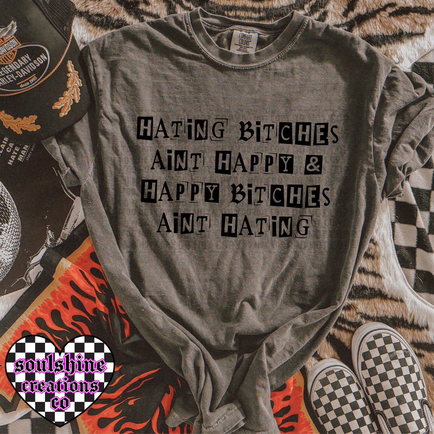 Hating Bitches aint Happy & Happy Bitches aint Hating tee or sweater-Edgy Alternative Vibes-Snarky