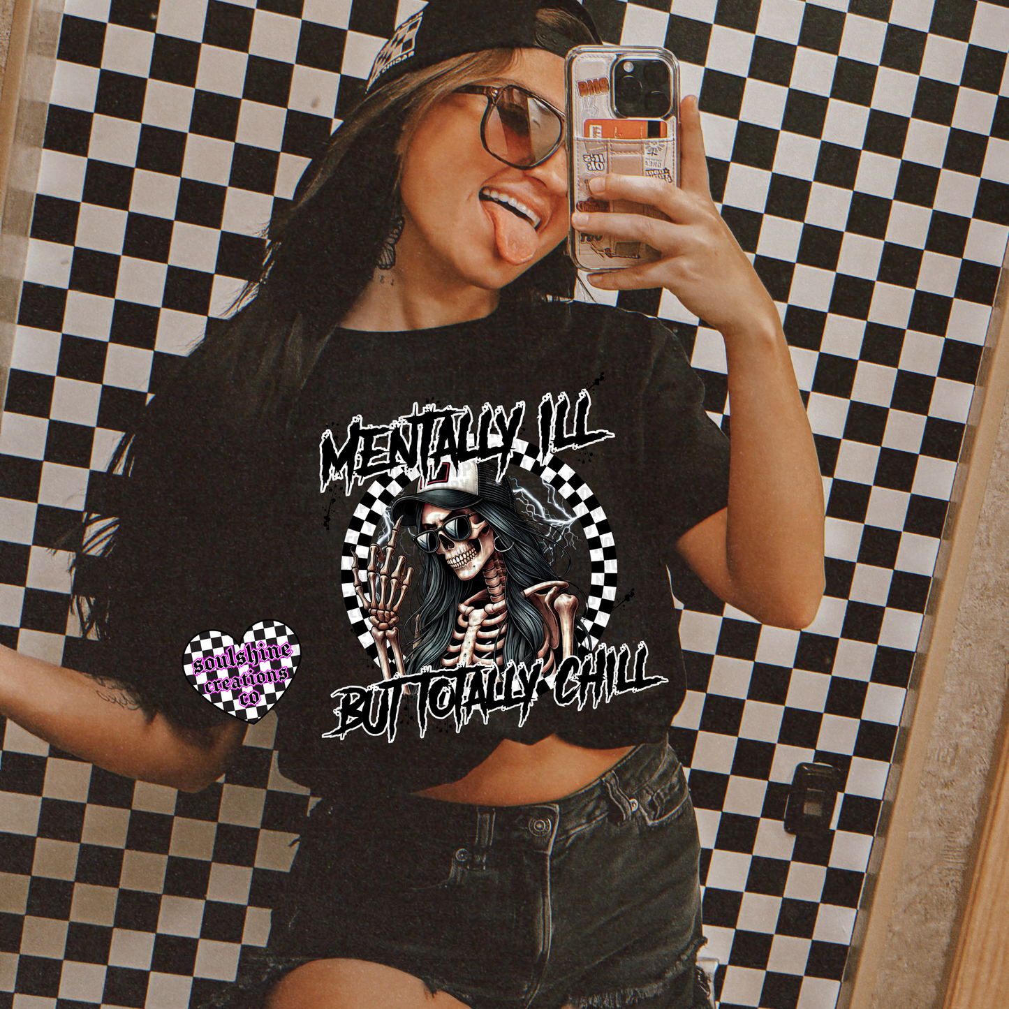 Mentally ill but Totally Chill tee or sweater-Edgy Alternative Vibes