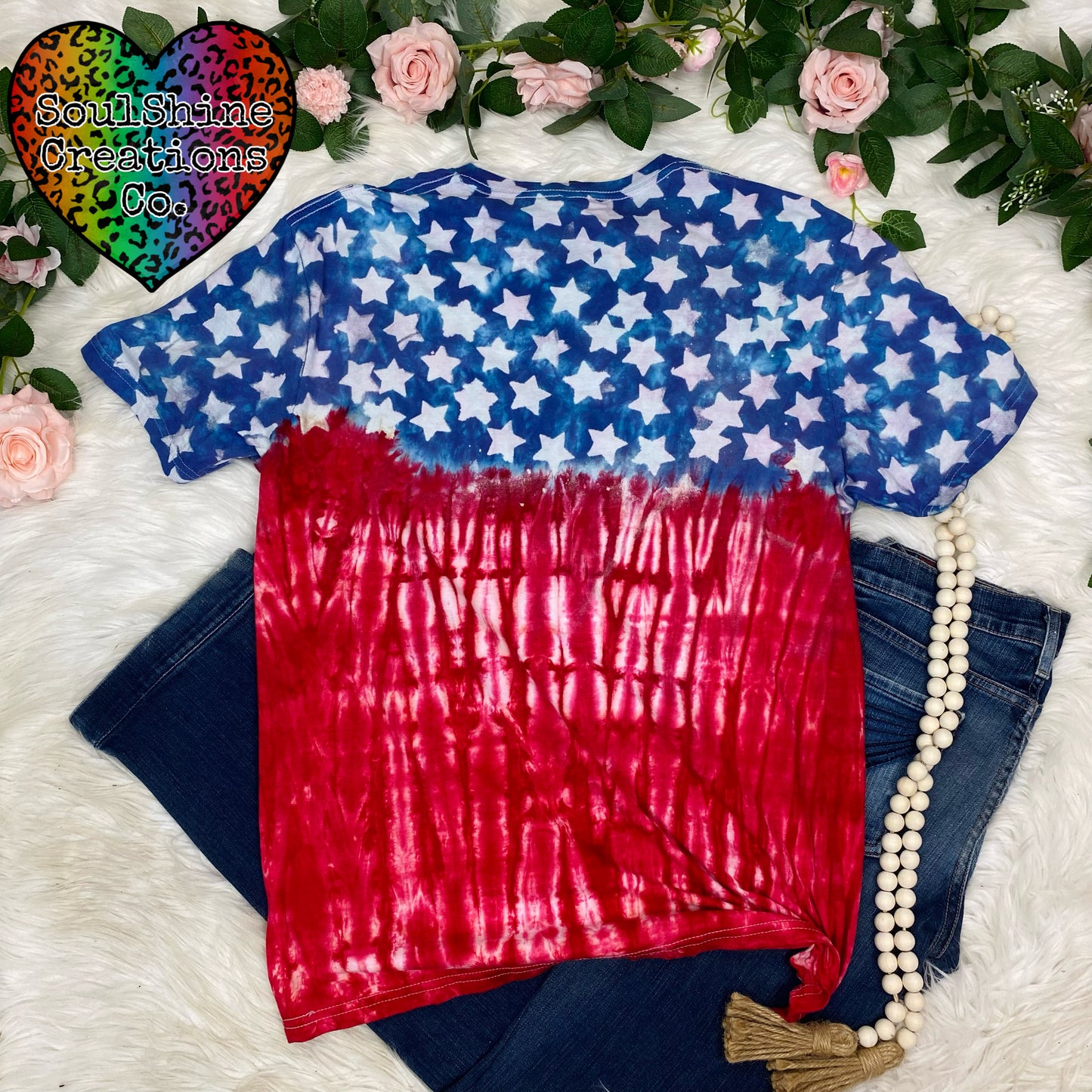 Stars and Stripes Red White Blue Tie Dye Shirt