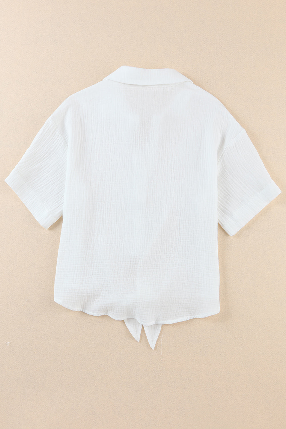 Tie Hem Half Sleeve Blouse Shirt