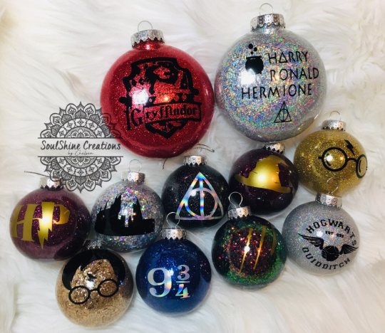 Christmas Tree Harry Potter ornament Handmade Hogwarts Glitter Santa New
