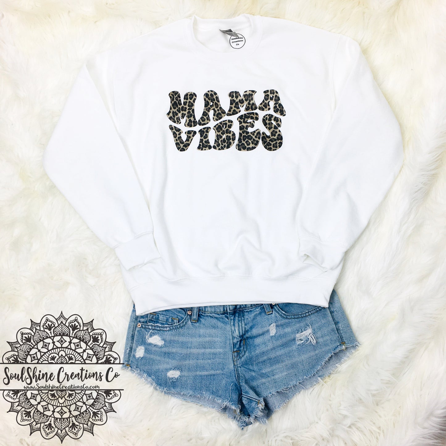 Mama Vibes Leopard Print Sweater