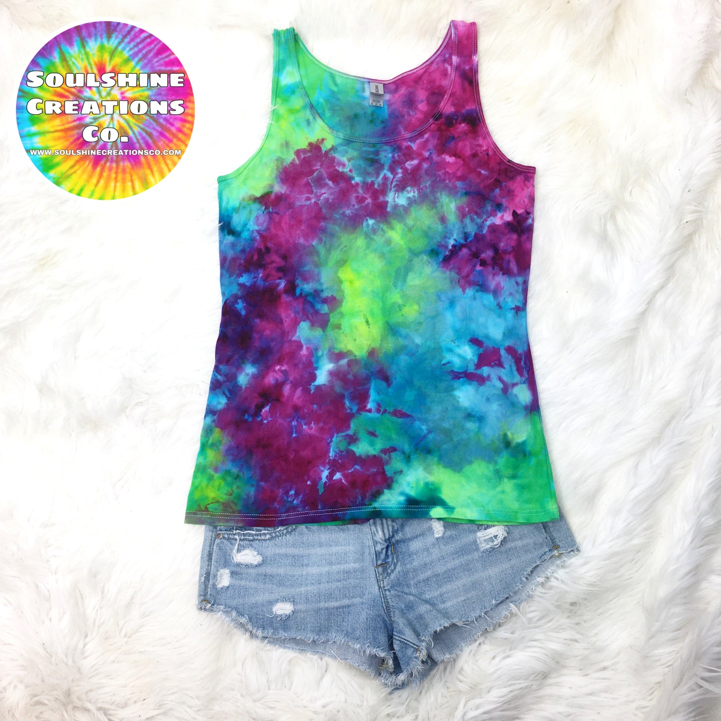 Aurora Borealis Ice Dye Tie Dyed Tank Top