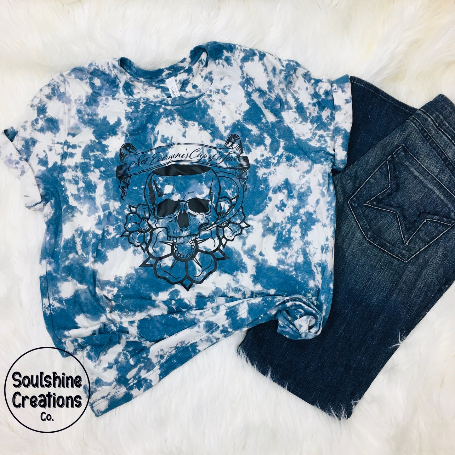 Not Everyone’s Cup of Tea Acid Wash Bleached Shirt