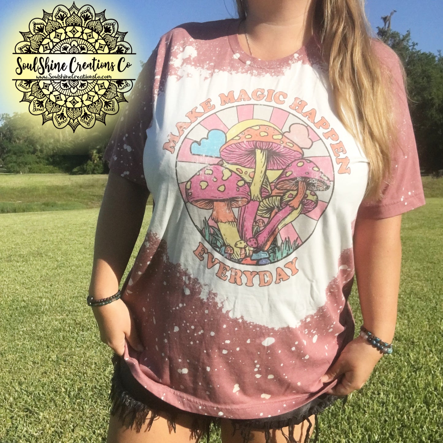 Make Magic Happen Everyday Bleached Shirt