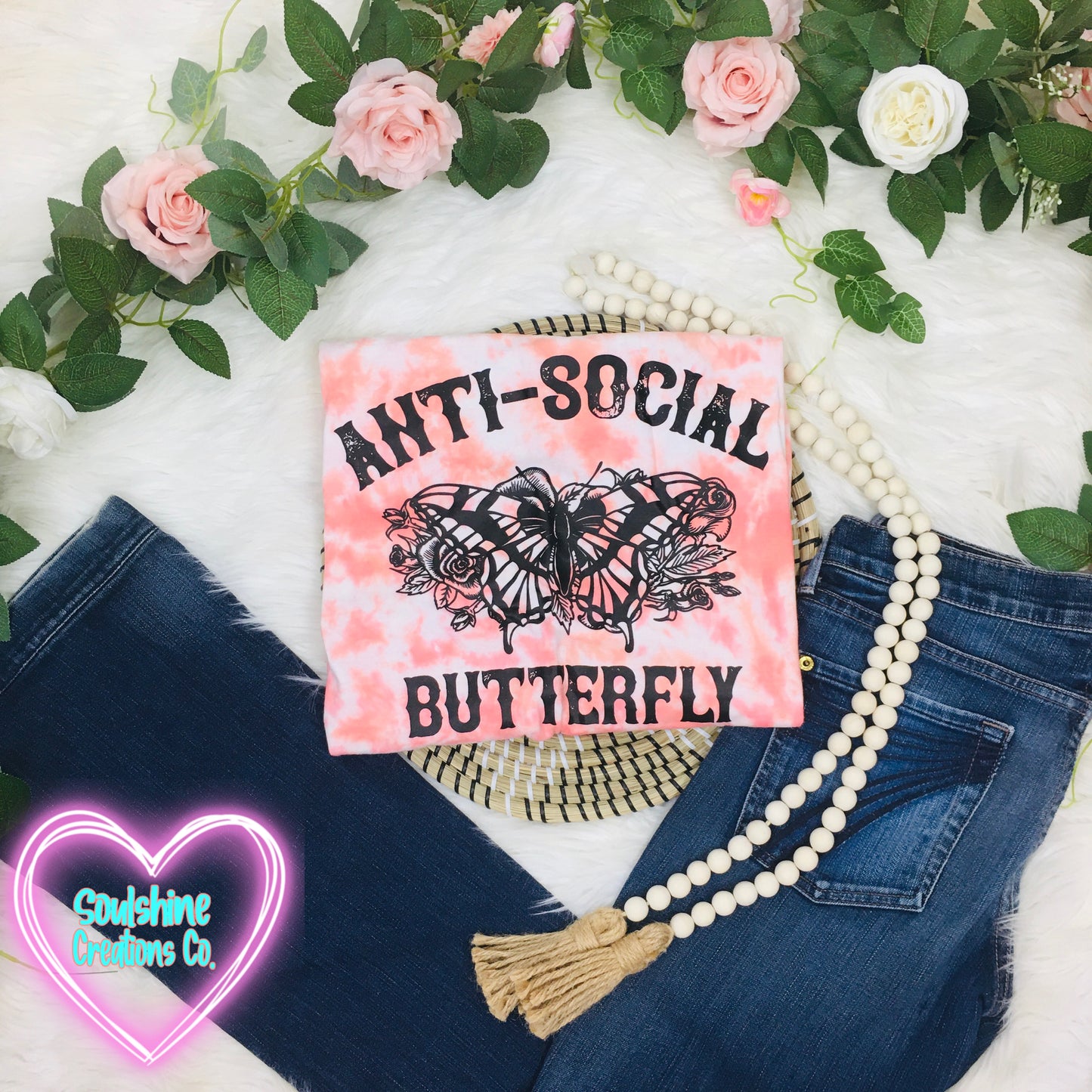 Anti Social Butterfly Tie Dye Shirt