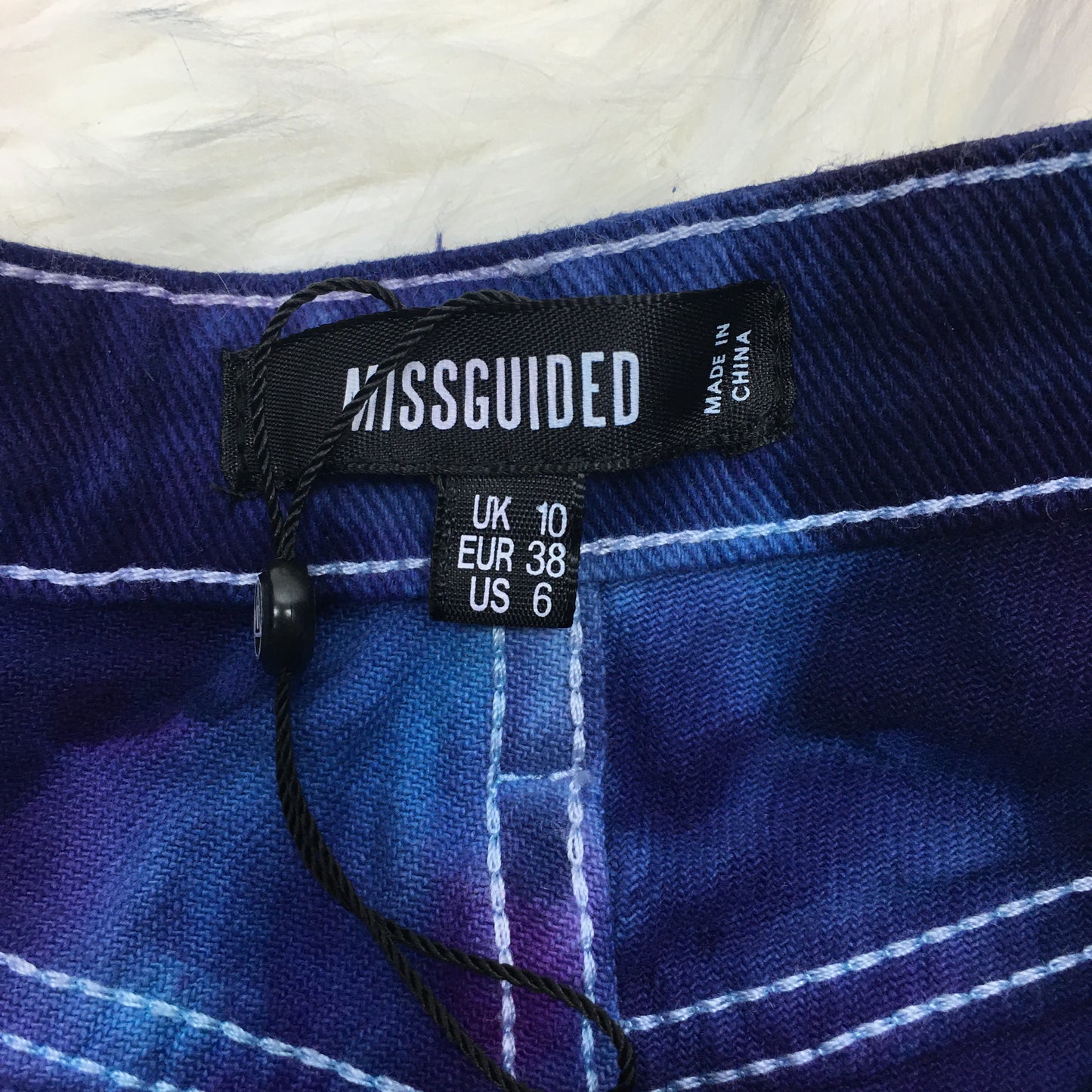 Galaxy Ice Dye Tie Dyed High Rise Distressed Jean Shorts