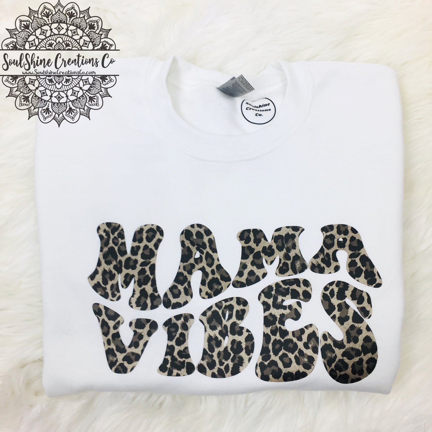 Mama Vibes Leopard Print Sweater