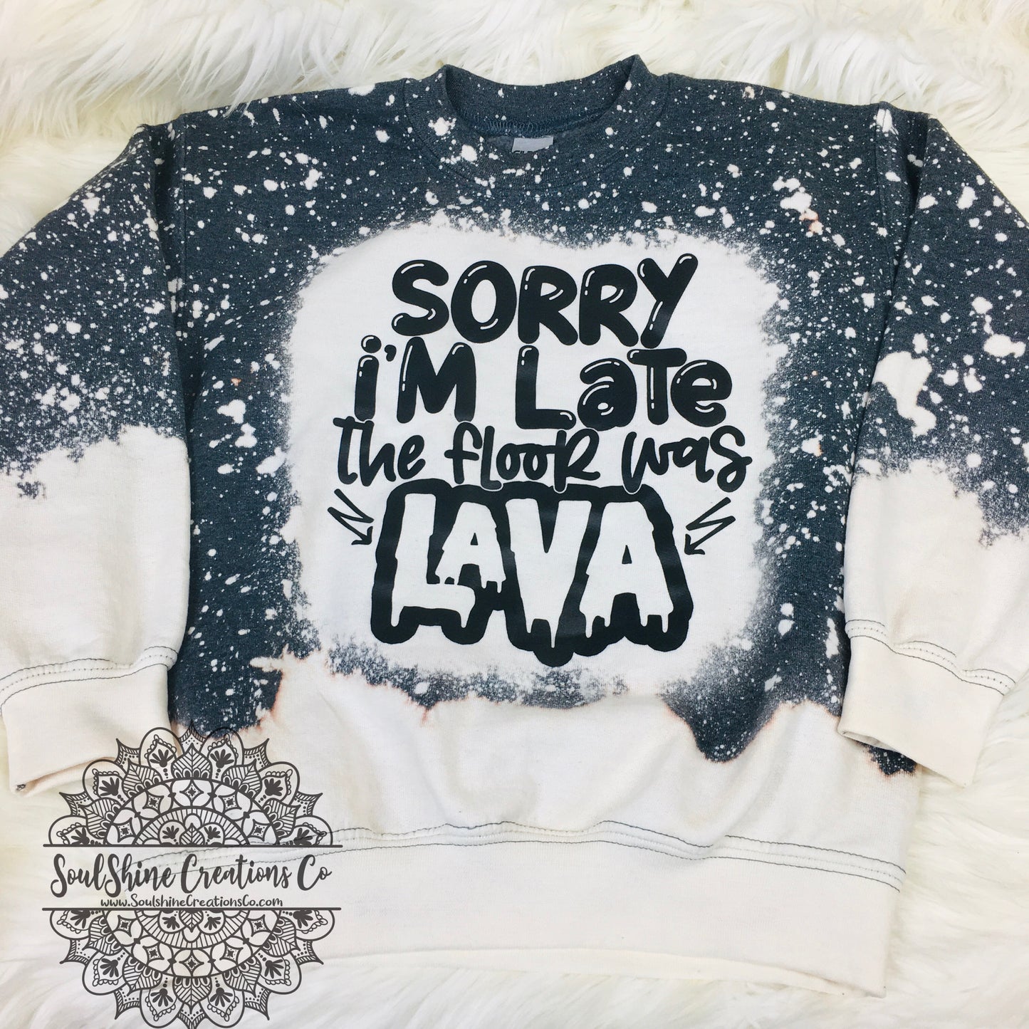 Sorry I’m late Floor was Lava Bleached Kids Sweater