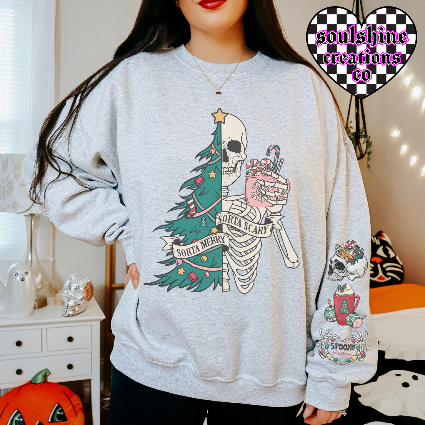 Sorta Merry Sorta Scary Skellie Christmas Sweater