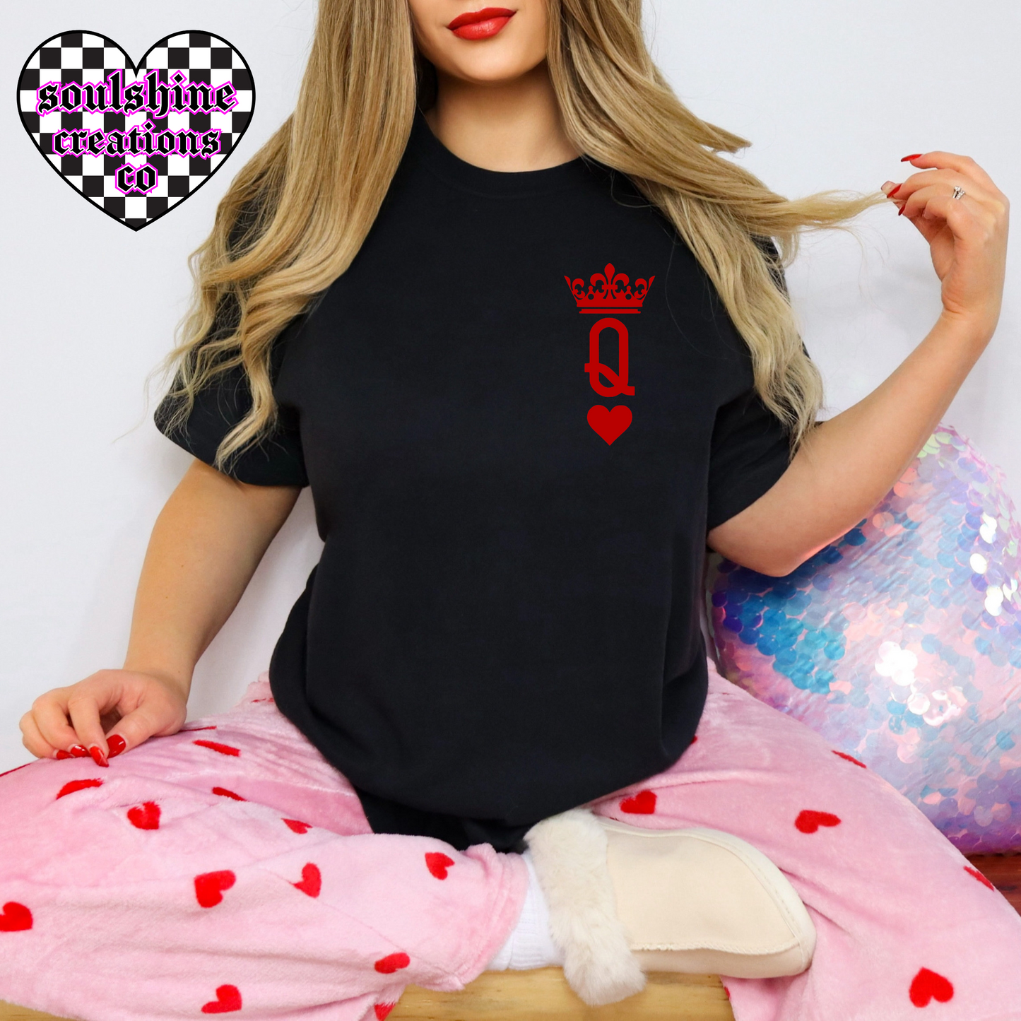 queen of hearts tee or sweater