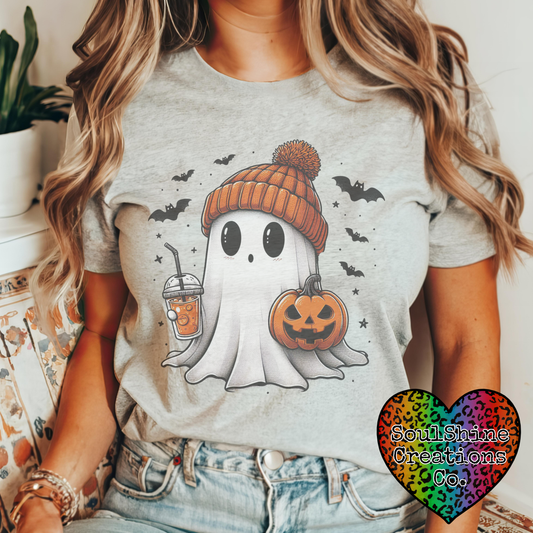 Cute Ghost Halloween Graphic Tee Shirt