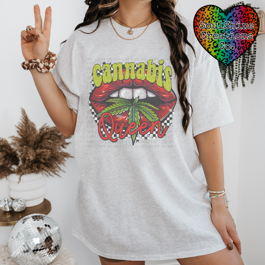 Cannabis Queen 420 Graphic Tee Shirt