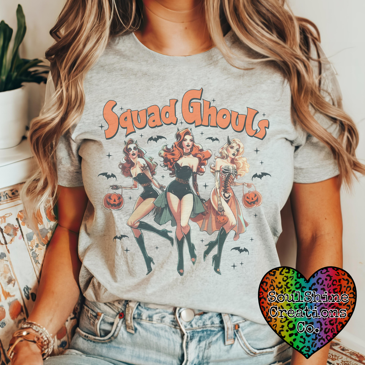 Squad Ghouls Halloween Graphic Tee Shirt