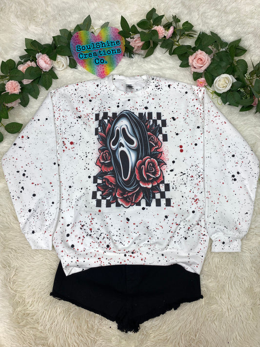 Retro 90’s Ghost Splatter Sweater