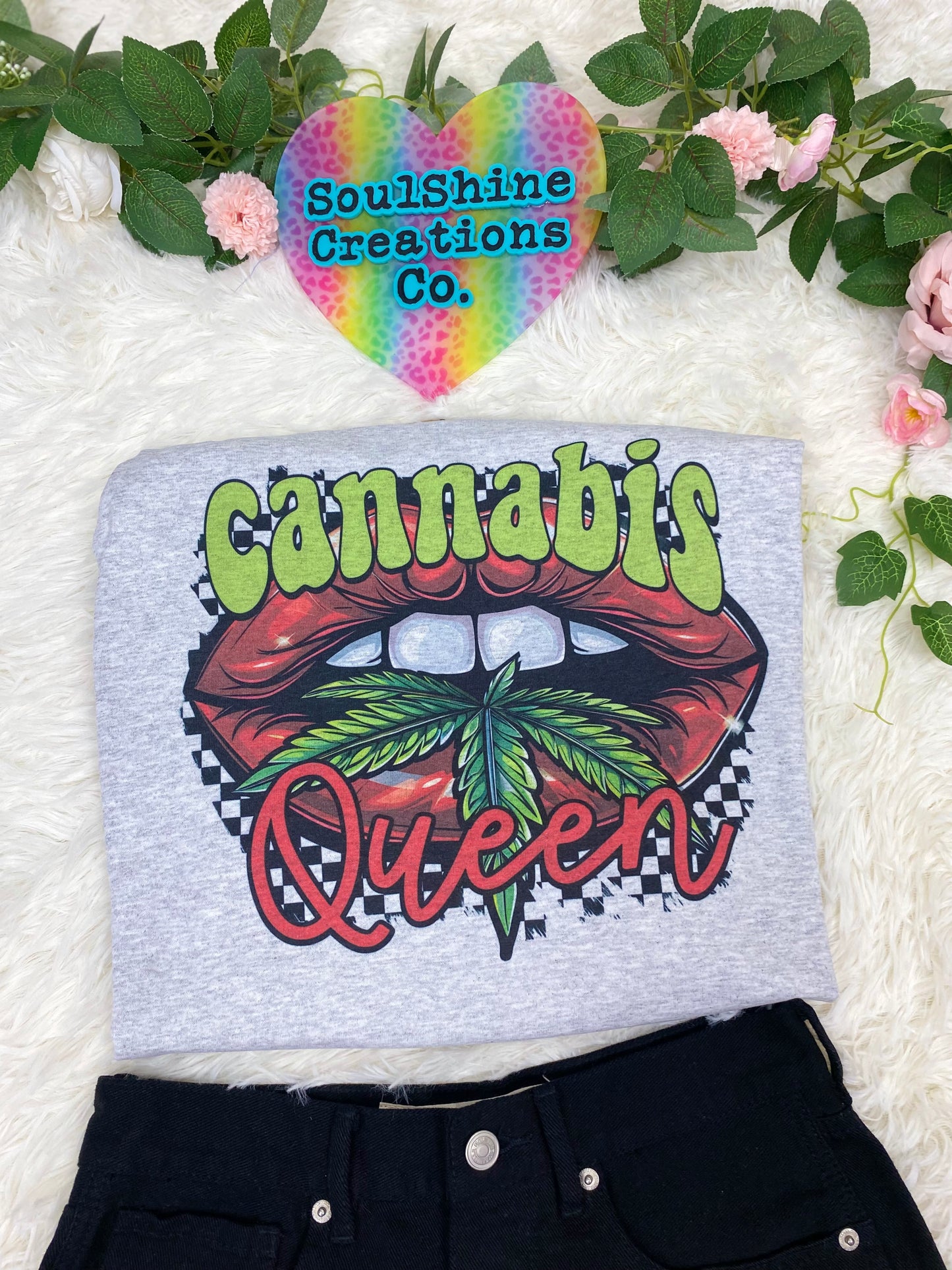 Cannabis Queen 420 Graphic Tee Shirt