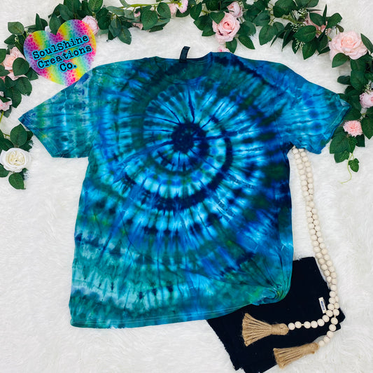 Mystic Sea Spiral Ice Tie Dye Shirt RTS- Size XL