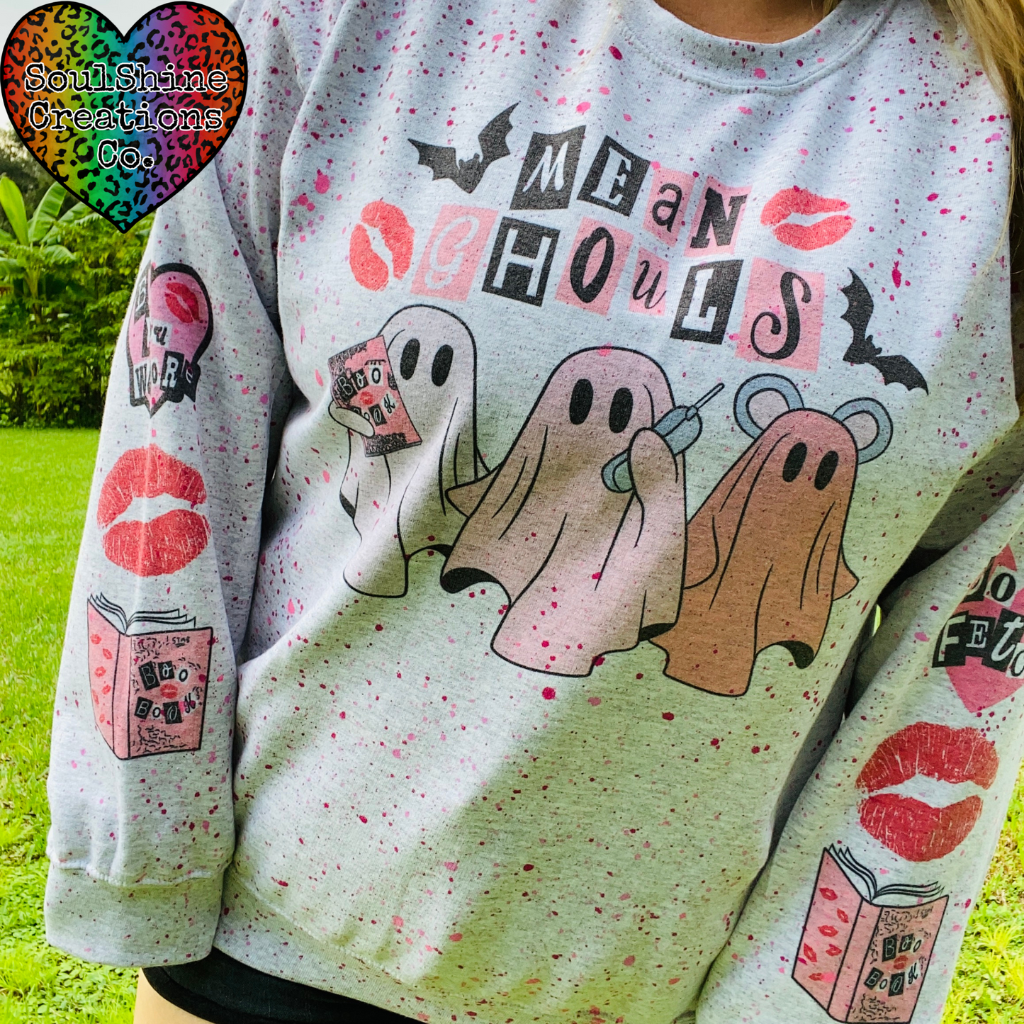 Mean Ghouls Halloween Splatter Sweater