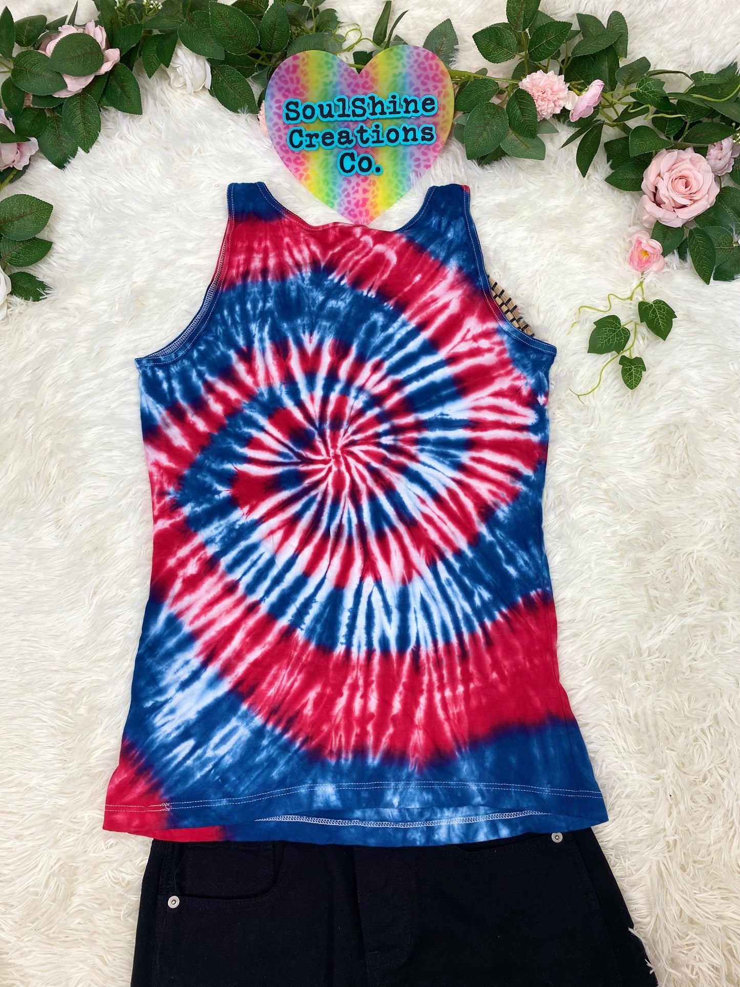 Independence Red White Blue Spiral Tie Dye Shirt