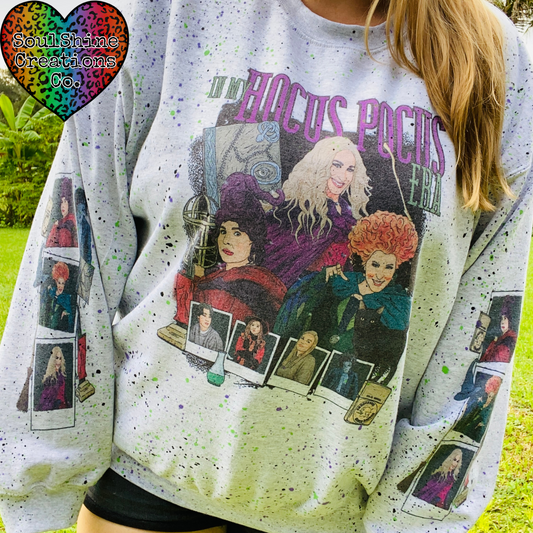 In My Hocus Pocus Era Halloween Splatter Sweater