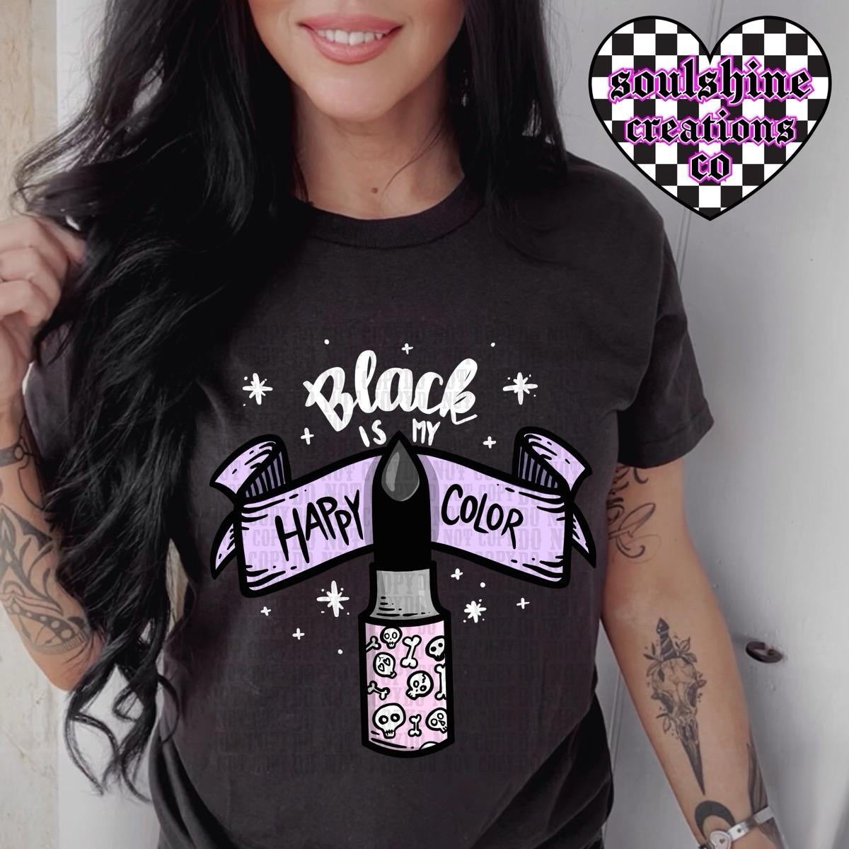 Black is My Happy Color Tee or Sweater-Edgy Alternative