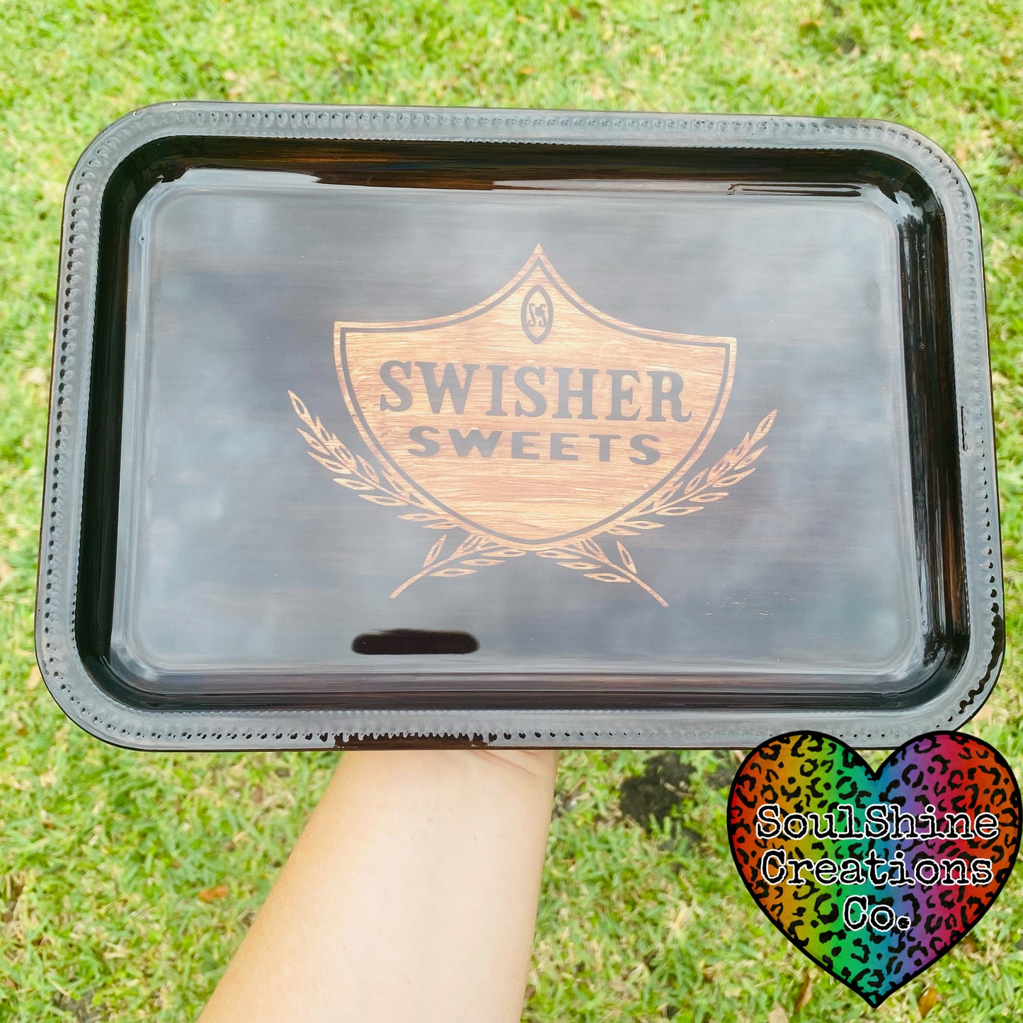 Swisher Sweet Double Woodgrain Rolling Tray