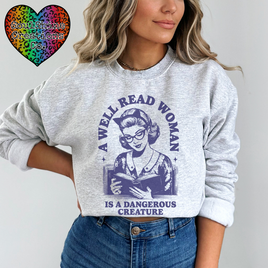 Well Read Woman is a Dangerous Creature Sweater