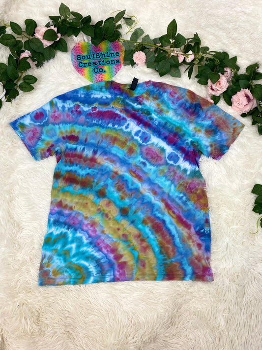 Cosmic Summer Geode Ripple Ice Tie Dye Shirt RTS- Size Large