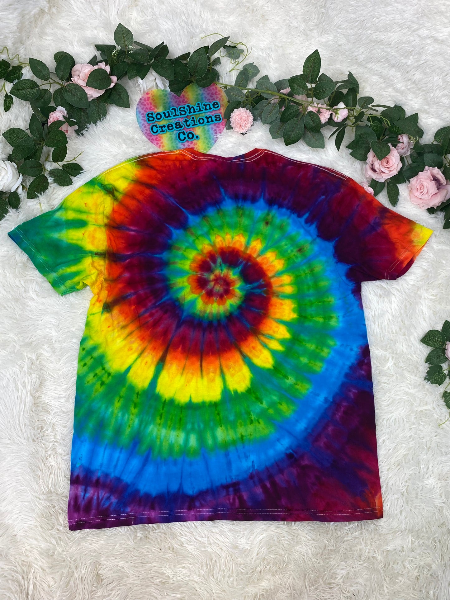 Rainbow Bright Spiral Ice Tie Dye Shirt RTS- Size XL