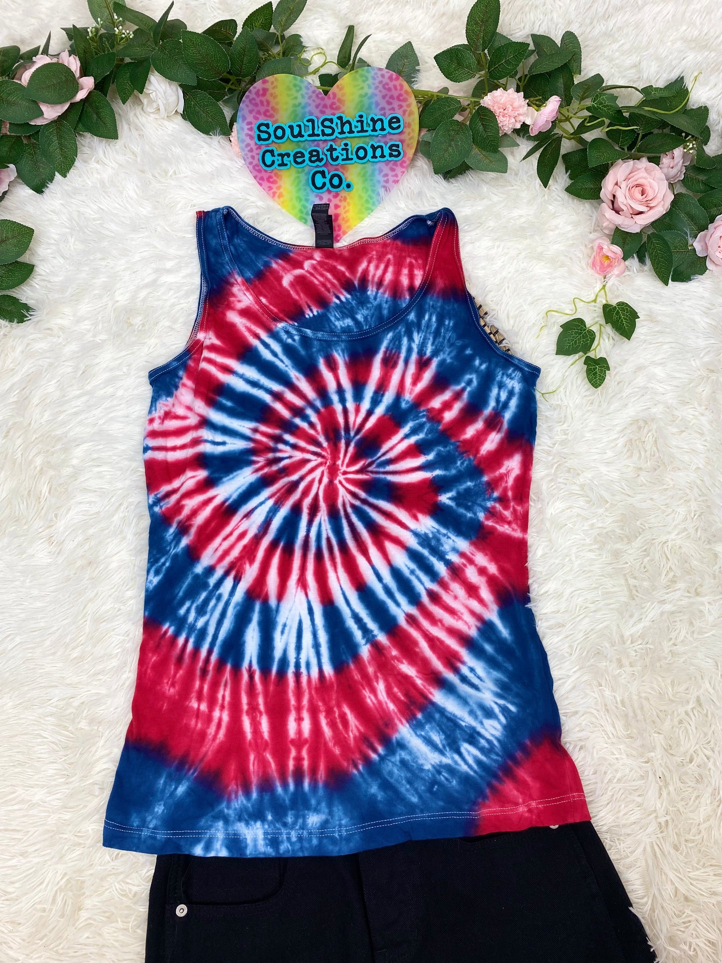 Independence Red White Blue Spiral Tie Dye Shirt