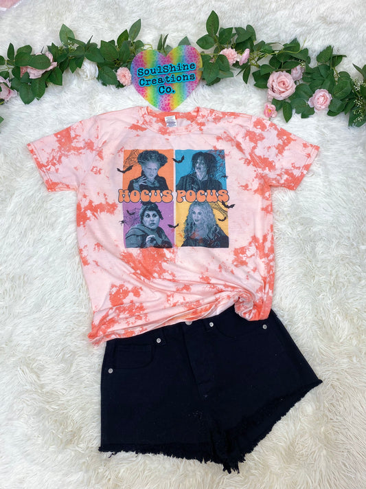 Retro 90’s Witches Acid Wash Bleached Tee Shirt