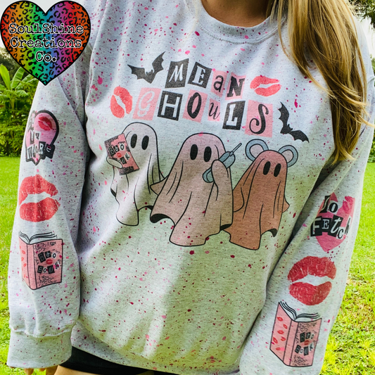 Mean Ghouls Halloween Splatter Sweater