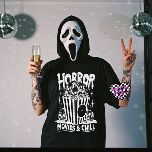 Horror Movies and Chill  Tee or Sweater- Edgy Alternative Witchy Vibes