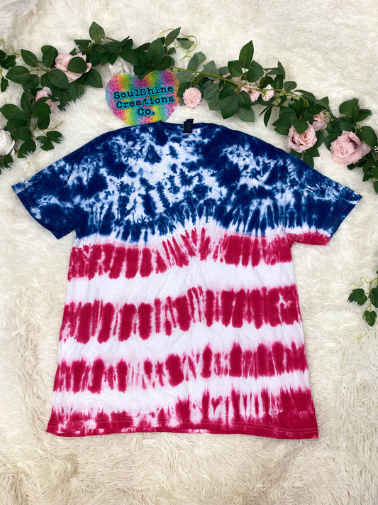 American Flag Red White Blue Tie Dye Shirt