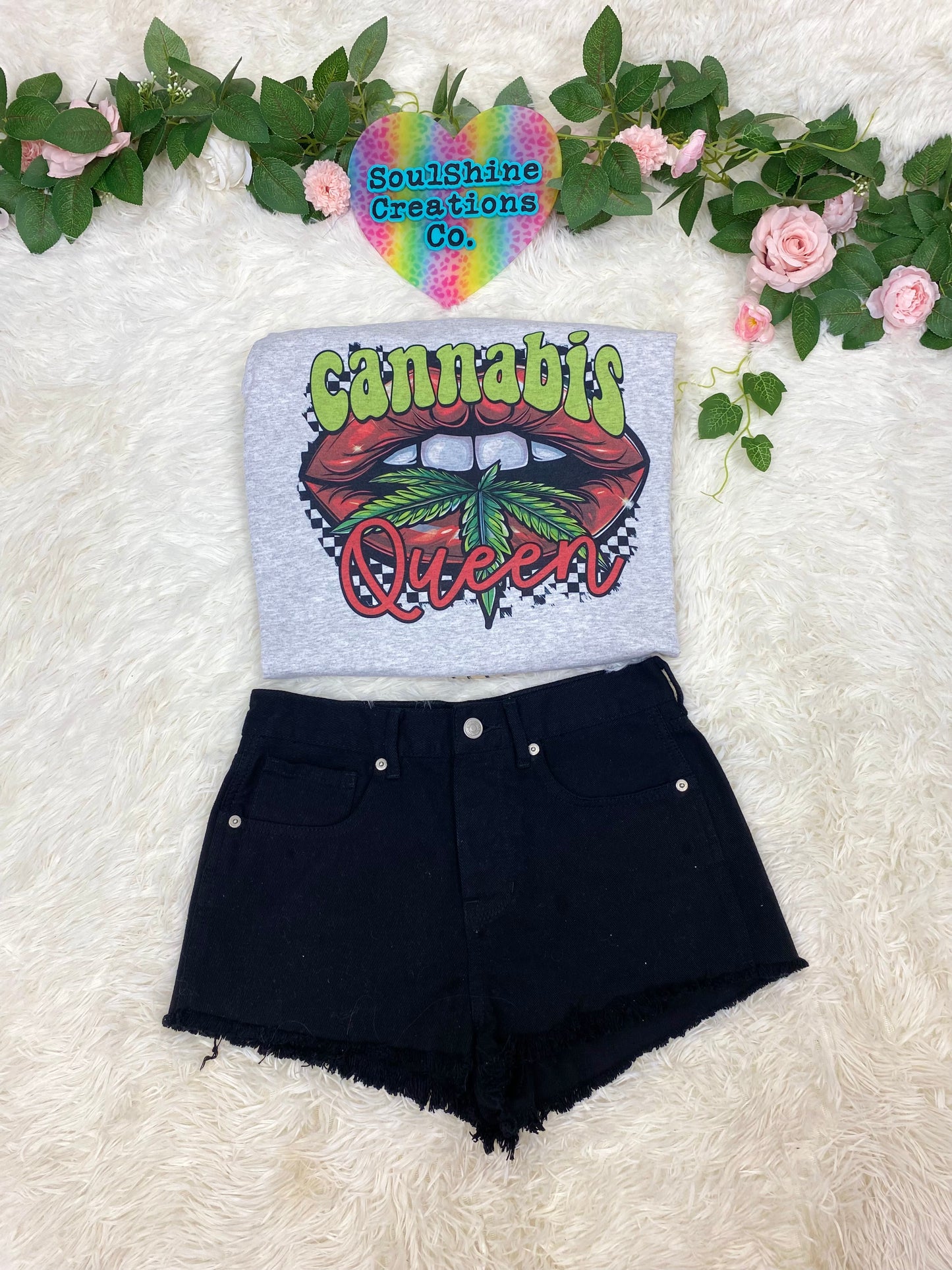 Cannabis Queen 420 Graphic Tee Shirt