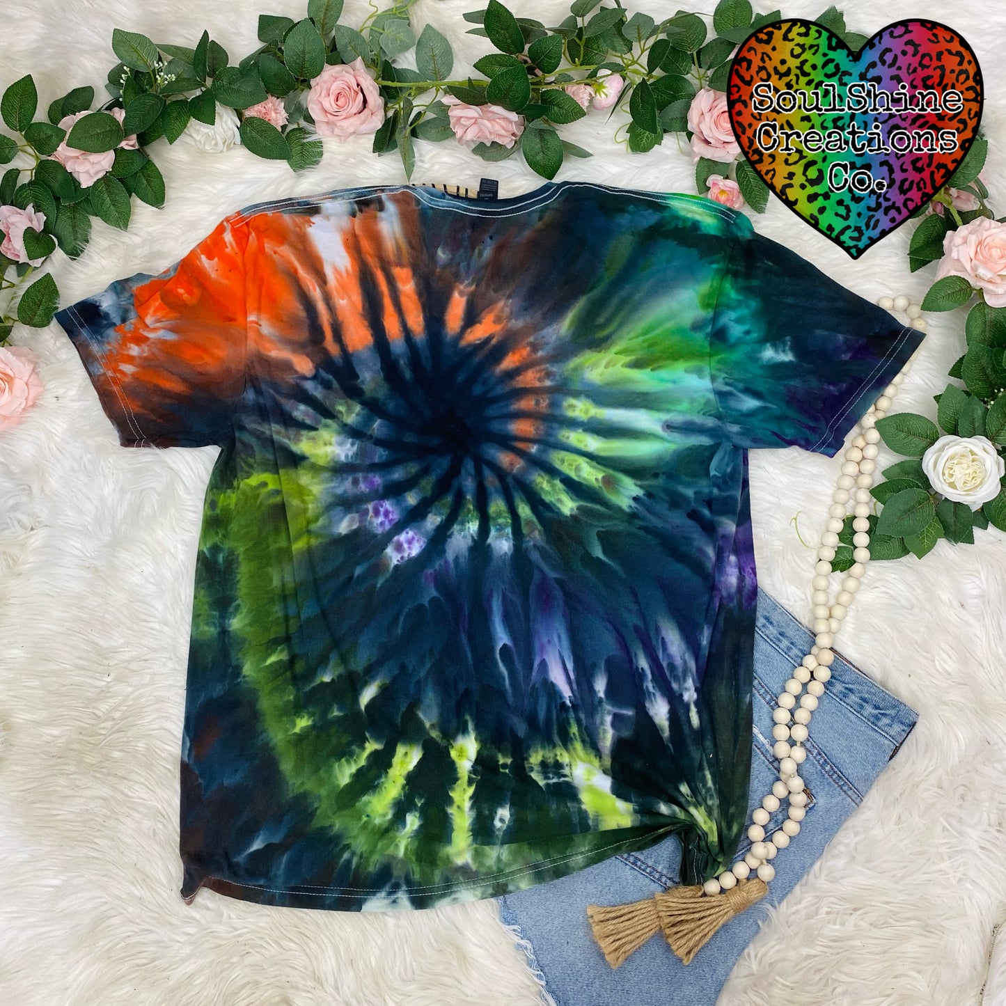 Black Flame Candle Tie Dye Shirt