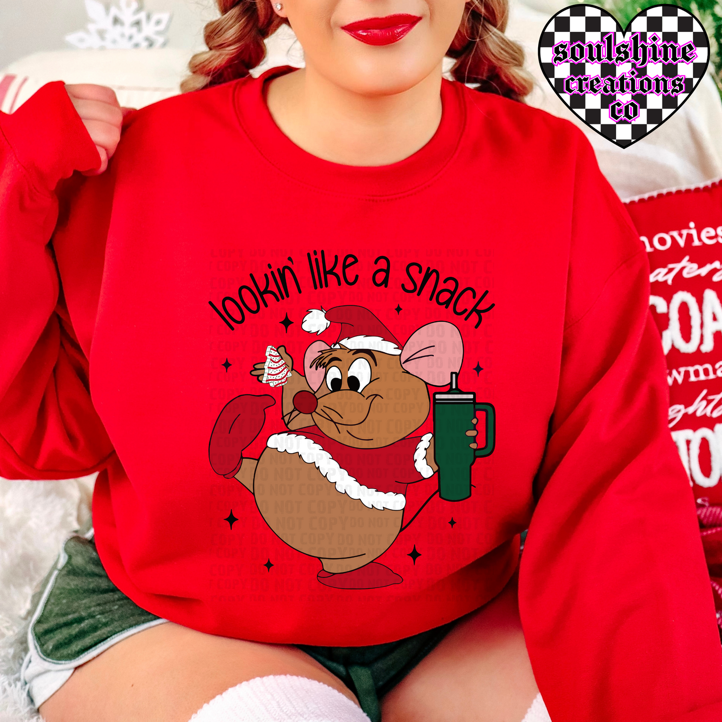 lookin like a snack gus christmas tee or sweater