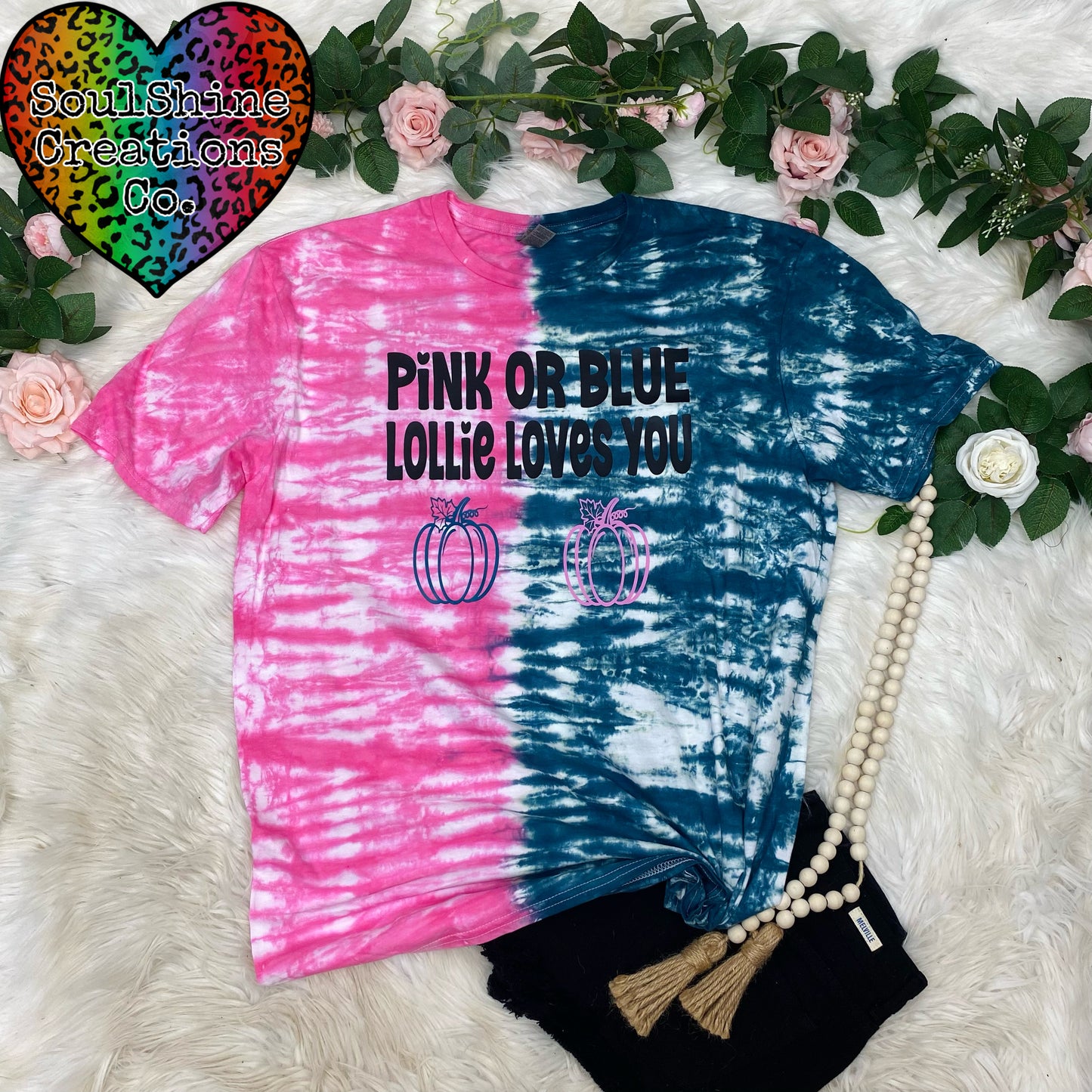 Gender Reveal Split Tie Dye Shirt