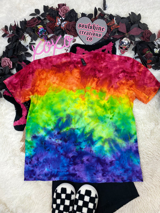 Rainbow Bright Scrunch Ice Tie Dye Shirt